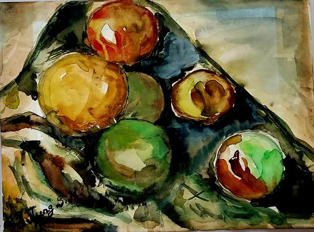 96년 고1 때 그려 교실에 걸어놓았던 정물화