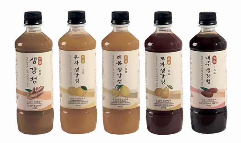 직접 재배한 생강이 들어간 다양한 생강청들