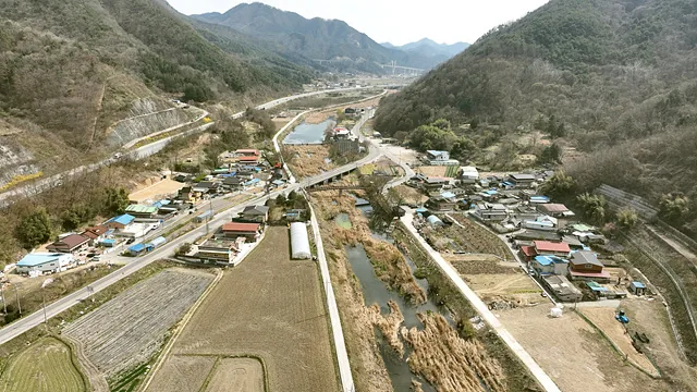 하늘에에서 내려다본 교동마을