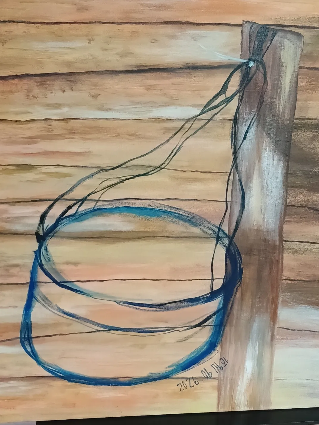 임명화 내 뱃살, Acrylic on canvas, 72×60cm, 2026